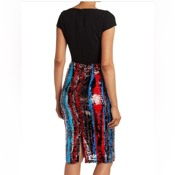 Dress the Population Cap Sleeve Plunge Dress - Picture 3 of 10